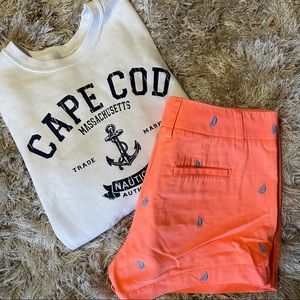 J. Crew embroidered chino shorts